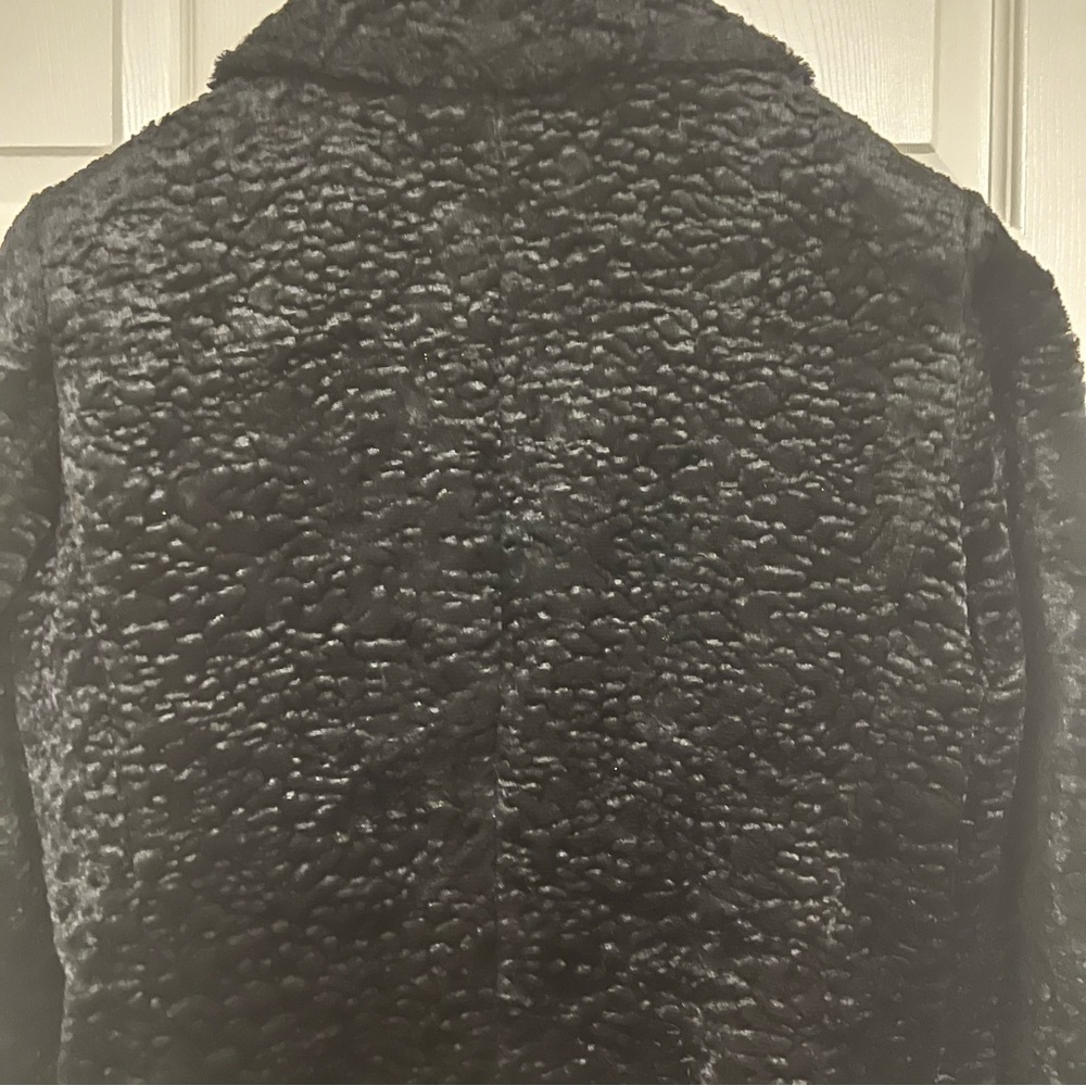 J. Peterman Company Vintage Black Faux Fur Velvet Jacket with Buttons Size 10 - Picture 6 of 6